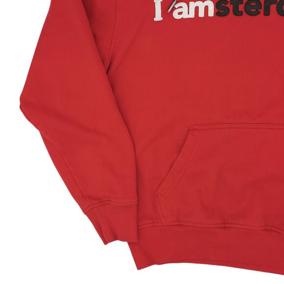 I Amsterdam Hoodie Mens Medium Red Pullover Sweatshirt Travel Graphic Tourist - Picture 4 of 12